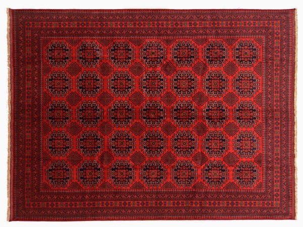 Afghan Khal Mohammadi Rug 250x350 Hand Knotted Brown Geometric Orient Short Pile