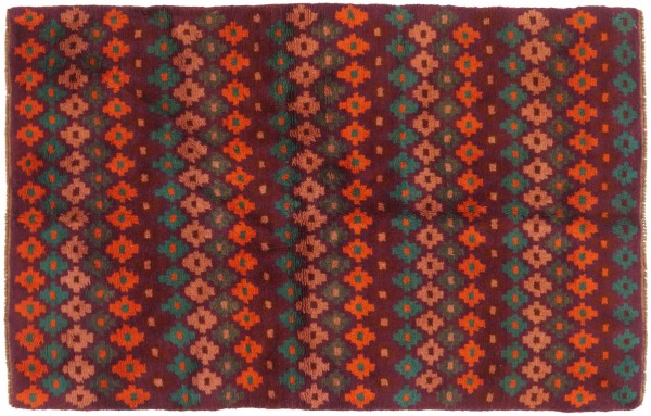 Gabbeh carpet 120x180 hand-knotted brown stripes oriental UNIKAT short pile