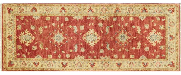 Afghan Feiner Ferahan Ziegler Teppich 80x190 Handgeknüpft Braunrot Floral Orient