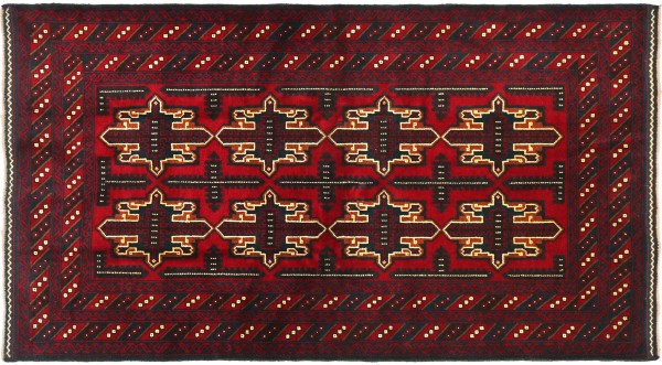 Afghan Belutsch Baluch 120x180 Handgeknüpft Orientteppich Rot Durchgemustert