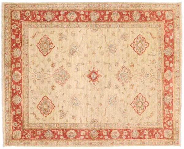 Feiner Ferahan Ziegler Teppich 150x190 Handgeknüpft Beige Geometrisch Orientalisch