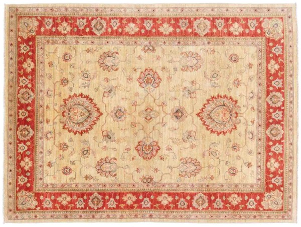 Fine Ferahan Ziegler carpet 160x210 hand-knotted beige geometric oriental