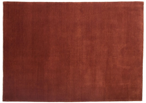 Loribaft 170x240 Handgeknüpft Teppich Rot Einfarbig Kurzflor Orient Rug