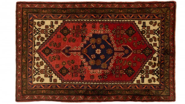 Hamadan 150 90x140 100 Hamedan Perserteppich cm Handgeknüpft Oriental carpet