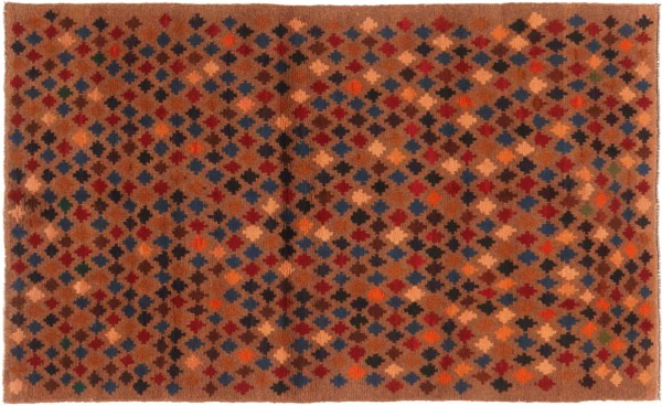 Gabbeh carpet 110x180 hand-knotted brown stripes oriental UNIKAT short pile