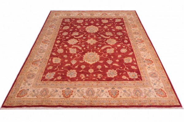 Afghan Chobi Ziegler Fein 200x250 Handgeknüpft Teppich Beige Blumenmuster