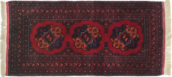 Afghan Belgique Khal Mohammadi Rug 60x90 Hand Knotted Brown Geometric Pattern