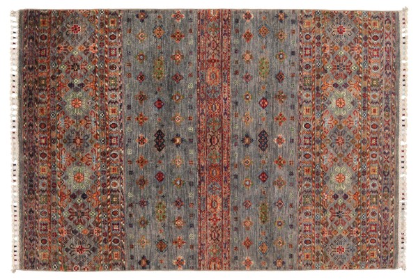 Ziegler Khorjin Carpet 120x180 Hand-knotted Blue Floral Oriental UNIKAT Short Pile
