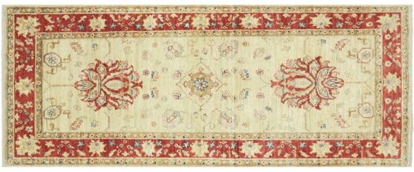 Afghan Feiner Ferahan Ziegler Teppich 80x190 Handgeknüpft Beige Floral Orient Kurzflor