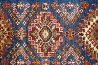Preview: Afghan Kazak Fein 80x300 Handgeknüpft Orientteppich Läufer Blau Geometrisch Preview: Afghan Kazak Fein 80x300 Handgeknüpft Orientteppich Läufer Blau Geometrisch