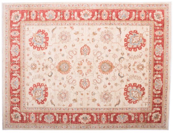 Afghan Chobi Ziegler Fein 150x200 Handgeknüpft Teppich Beige Blumenmuster