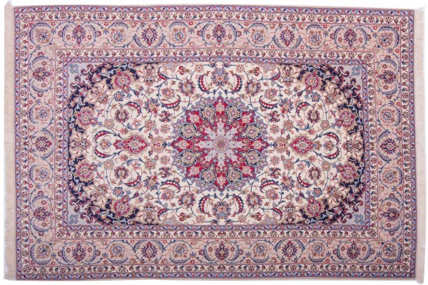 Perser Isfahan 160x230 Handgeknüpft Teppich Mehrfarbig Orientalisch Kurzflor