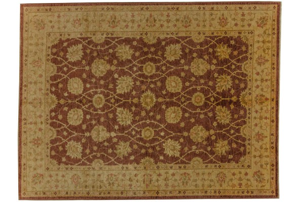 Afghan Chobi Ziegler Rug 200x300 Hand-Knotted Brown Oriental Orient Short Pile