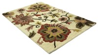 Preview: Handgefertigter Teppich Flowers 120x180 Beige Blumenmuster Handarbeit Handtuft Modern Preview: Handgefertigter Teppich Flowers 120x180 Beige Blumenmuster Handarbeit Handtuft Modern