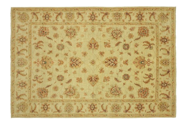 Afghan Chobi Ziegler 170x240 Handgeknüpft Teppich Beige Floral Kurzflor Orient
