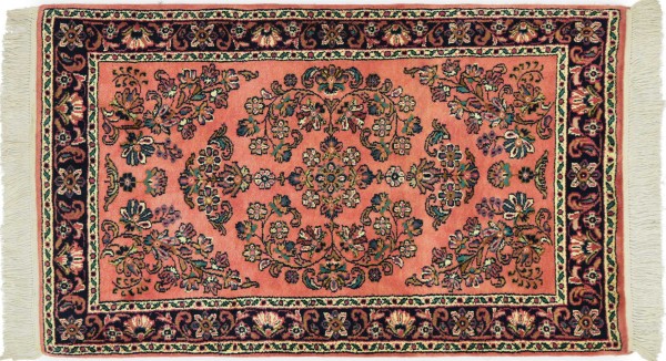 Sarough carpet 60x120 hand-knotted pink floral orient living room