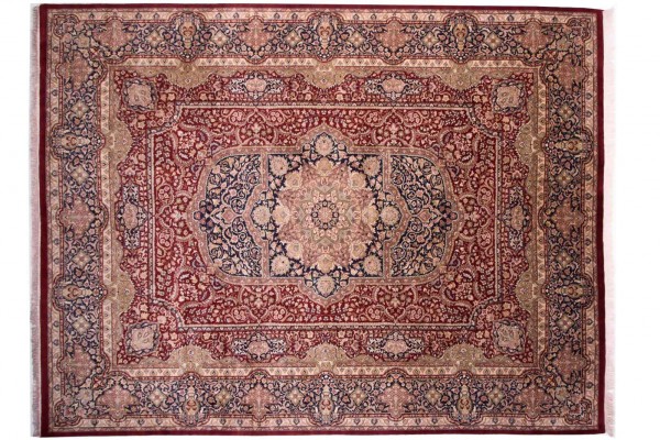 Afghan Chobi Ziegler Fein 280x370 Handgeknüpft Teppich Rot Medaillon Kurzflor
