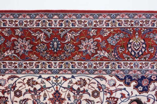Perser Isfahan 200x300 Handgeknüpft Teppich Mehrfarbig Orientalisch Kurzflor