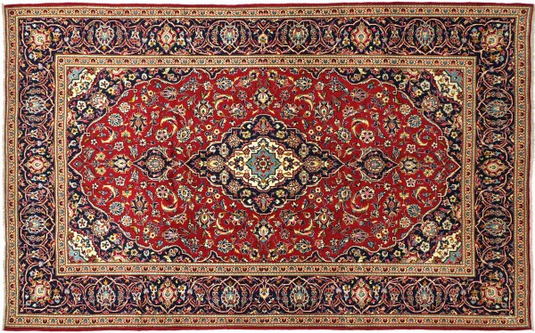 Perser Ardekan 250x350 Handgeknüpft Orientteppich Rot Medaillon Wolle Kurzflor