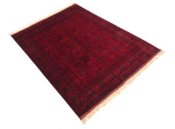 Afghan Khal Mohammadi Teppich Belgique 150x200 Handgeknüpft Rot Geometrisch