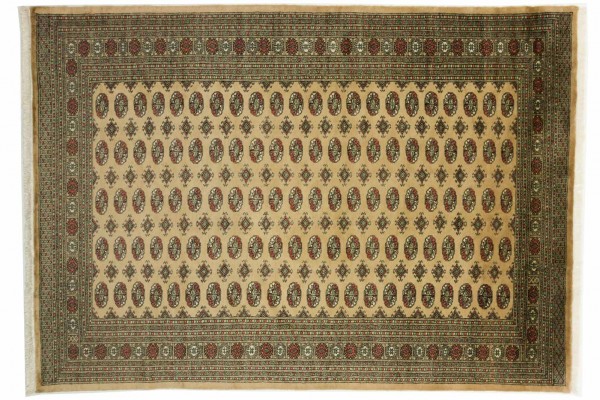 Pakistan Buchara 200x300 Handgeknüpft Teppich Natur Orientalisch Kurzflor