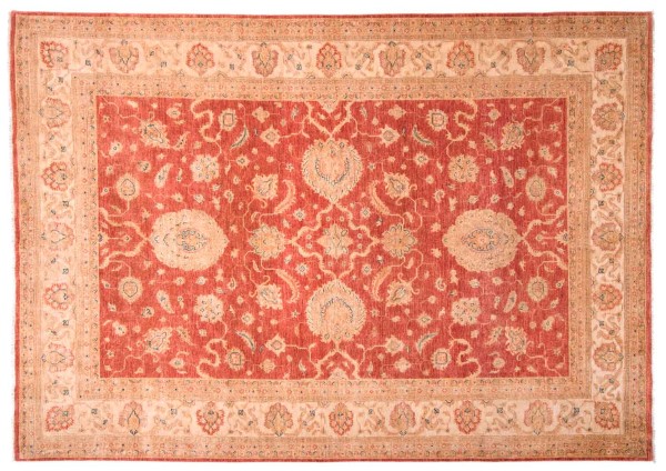 Afghan Chobi Ziegler Fein 200x300 Handgeknüpft Teppich Rot Blumenmuster