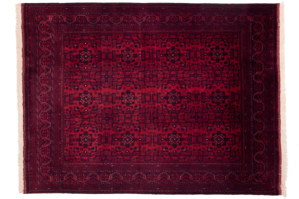Afghan Belgique Khal Mohammadi Rug 150x200 Hand Knotted Brown Geometric Pattern