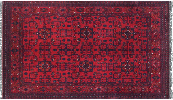 Afghan Khal Mohammadi Rug 140x200 Hand Knotted Brown Geometric Orient Short Pile
