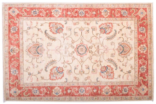 Afghan Chobi Ziegler Fein 100x150 Handgeknüpft Teppich Rot Blumenmuster