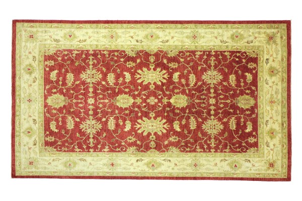 Afghan Chobi Ziegler 200x300 Handgeknüpft Teppich Rot Floral Kurzflor Orient