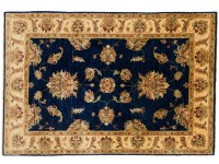 Vorschau: Afghan Chobi Ziegler 120x180 Handgeknüpft Teppich Blau Blumenmuster Kurzflor Vorschau: Afghan Chobi Ziegler 120x180 Handgeknüpft Teppich Blau Blumenmuster Kurzflor