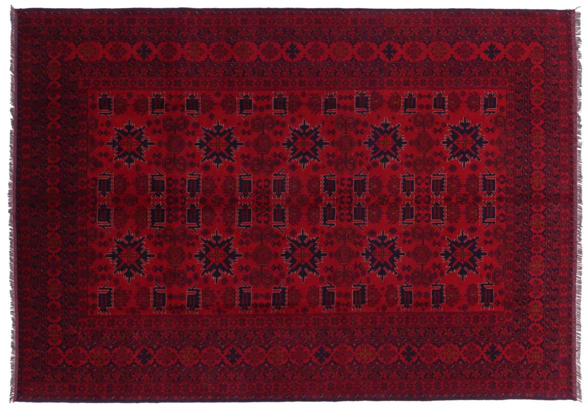 Bokara Rug Co., Inc. Tapis oriental gris / beige / bleu clair en laine noué à la main 7 pi 10 po