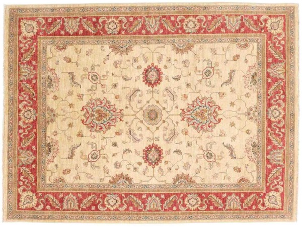Fine Ferahan Ziegler carpet 150x200 hand-knotted beige geometric oriental