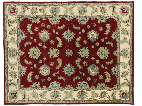 Handmade Rug 250x300 Red Floral Pattern Hand Tufted Modern