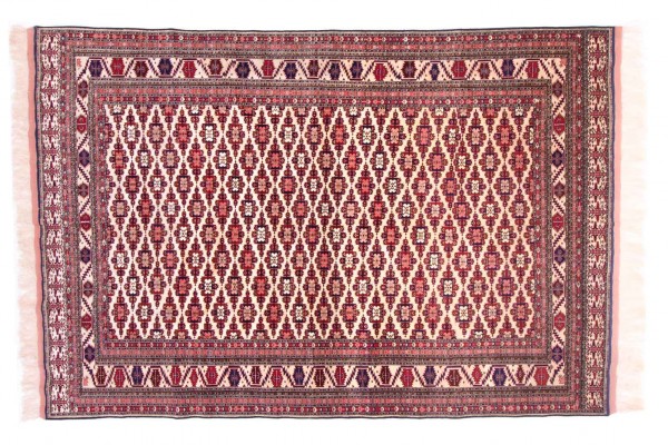 Afghan Mauri Kabul Rug 200x300 Hand Knotted Brown Geometric Pattern Orient
