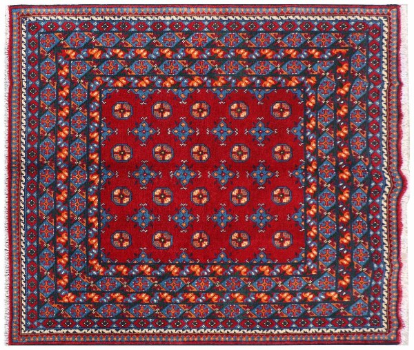 Afghan Akcha Rang Dar Rug 160x190 Hand Knotted Red Orient Patterned Short Pile