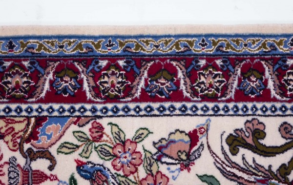 Perser Isfahan 70x90 Handgeknüpft Teppich Mehrfarbig Blumenmuster Kurzflor Orient