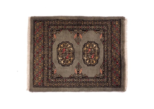 Pakistan Bukhara Rug 60x50 Hand Knotted Square Gray Geometric Orient