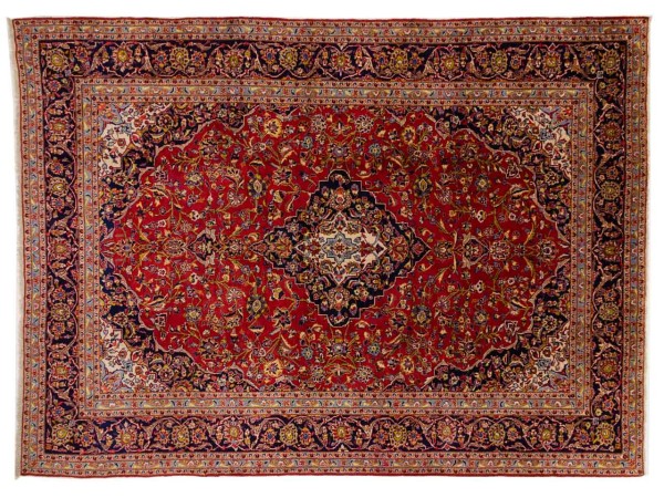 Persian Ardekan Rug 300x400 Hand Knotted Red Geometric Pattern Orient Short Pile