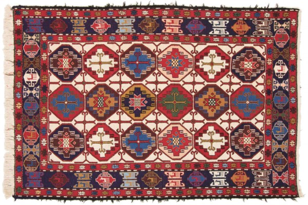 Persian Silk Soumakh Carpet 140x200 Handwoven Red Oriental Handwork Woven