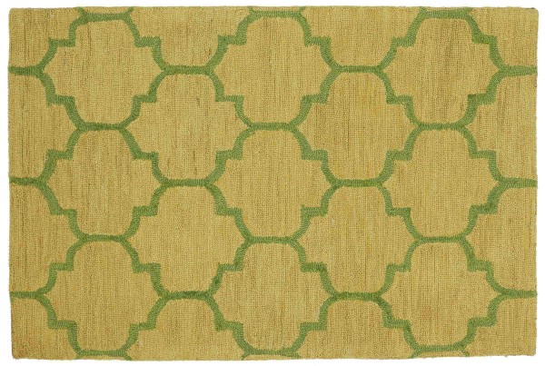 Wool carpet Moroccan pattern 120x180 gold ornaments handmade handtuft modern