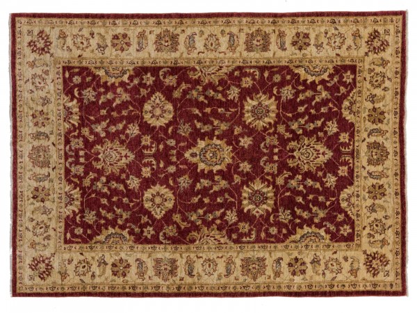 Afghan Chobi Ziegler 150x200 Handgeknüpft Teppich Rot Orientalisch Kurzflor
