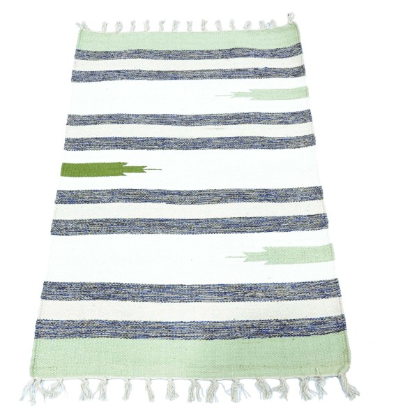 Knallbunter Kelim Teppich 60x90 Handgewebt Mehrfarbig Streifen Handarbeit Gewebt Zimmer