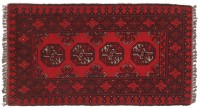 Preview: Afghan Teppich Akche Aqcha Handgeknüpft 50x100 Rot Geometrisches Muster Kurzflor Preview: Afghan Teppich Akche Aqcha Handgeknüpft 50x100 Rot Geometrisches Muster Kurzflor