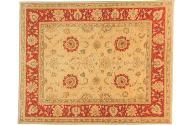Afghan Chobi Ziegler 200x250 Handgeknüpft Teppich Beige Orientalisch Kurzflor