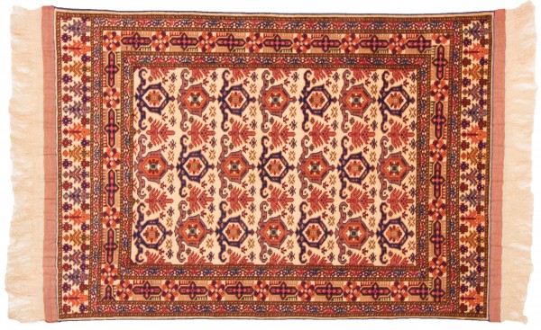Afghan Mauri Kabul Rug 120x180 Hand Knotted Beige Geometric Pattern Orient