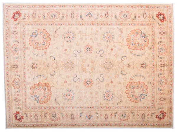Afghan fine Ferahan Ziegler carpet 140x200 hand-knotted beige floral pattern Orient