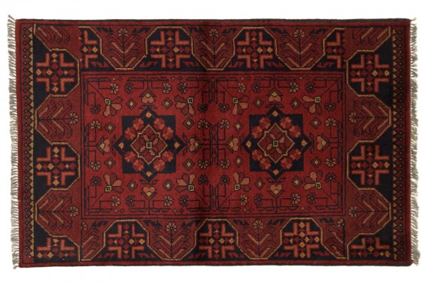 Afghan Khal Mohammadi Rug 60x120 Hand Knotted Brown Geometric Pattern Orient