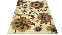 Preview: Handgefertigter Teppich Flowers 120x180 Beige Blumenmuster Handarbeit Handtuft Modern Preview: Handgefertigter Teppich Flowers 120x180 Beige Blumenmuster Handarbeit Handtuft Modern