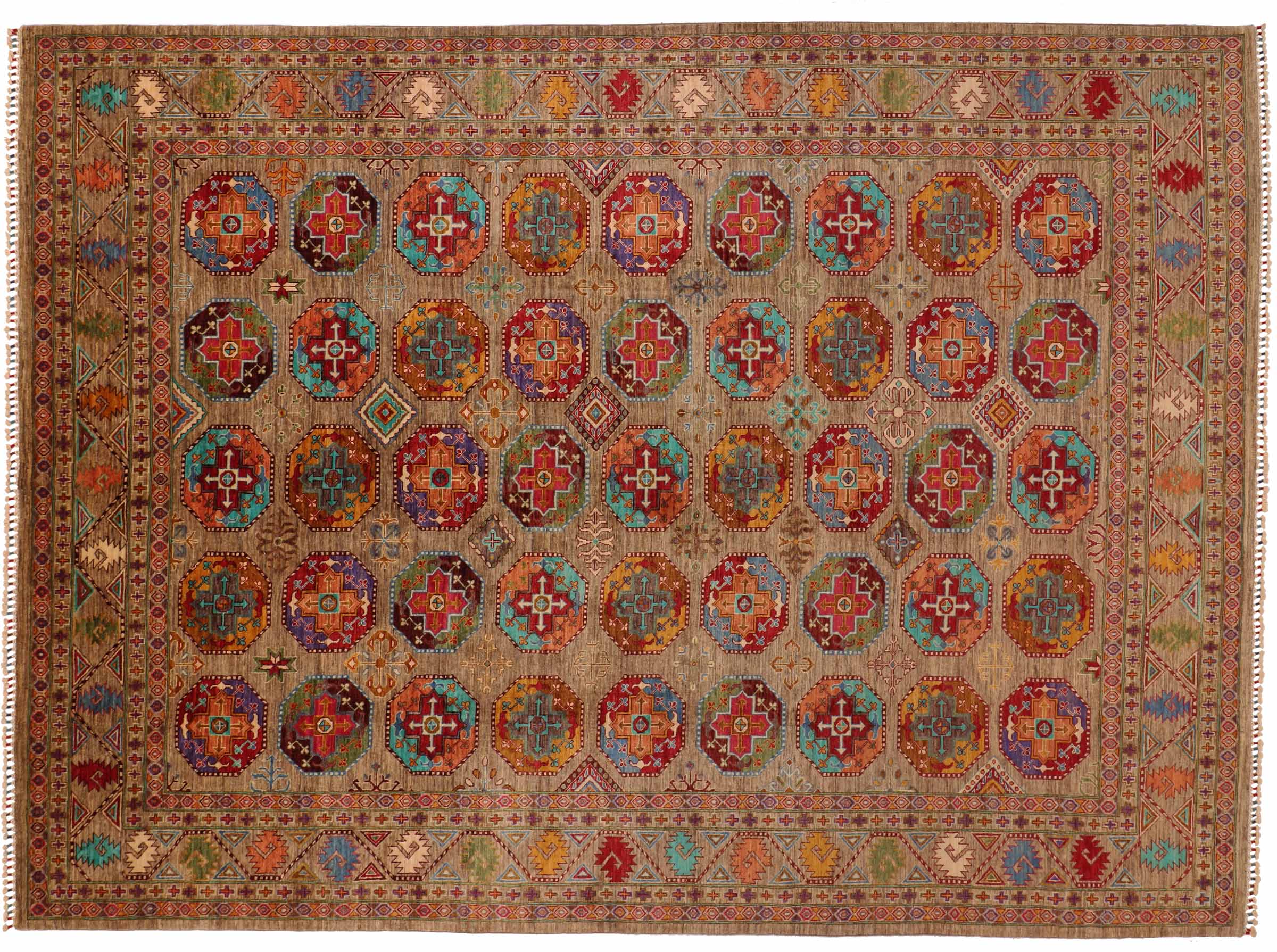 Filpay Teppich 300x400 Handgeknüpft Beige Geometrisch Orientalisch UNIKAT Kurzflor | Arijana Khorjin-Shaal Mamlouk | Ziegler Teppiche | Orientteppiche